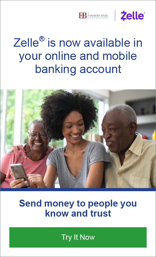 Zelle is now available in your online and mobile banking account